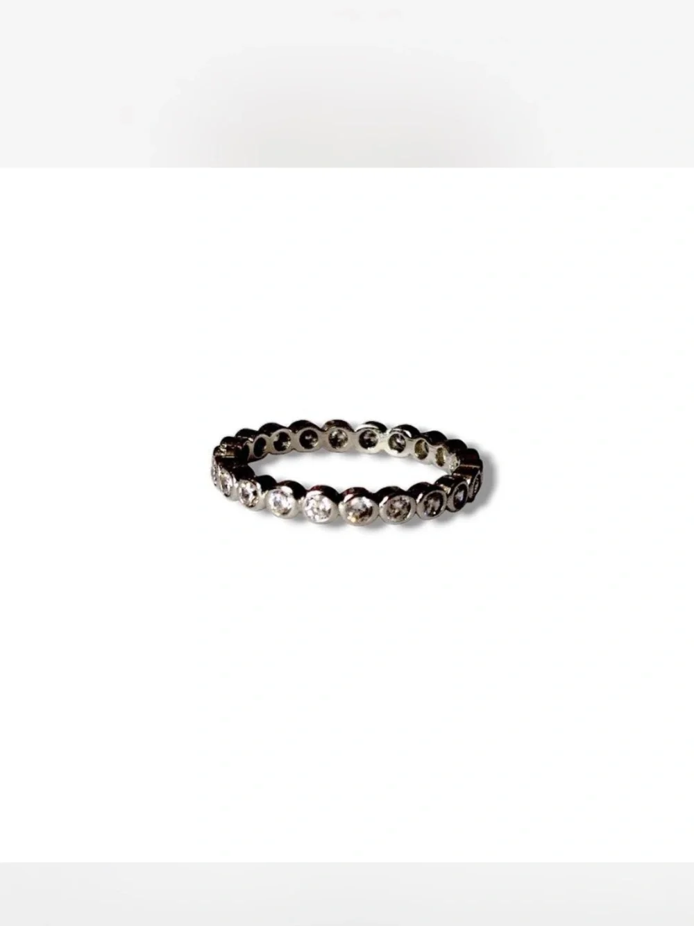 Silver Crystal Eternity Band Ring - Women's Jewelry